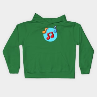 Colorful Music Note Cartoon Vector Icon Illustration Kids Hoodie